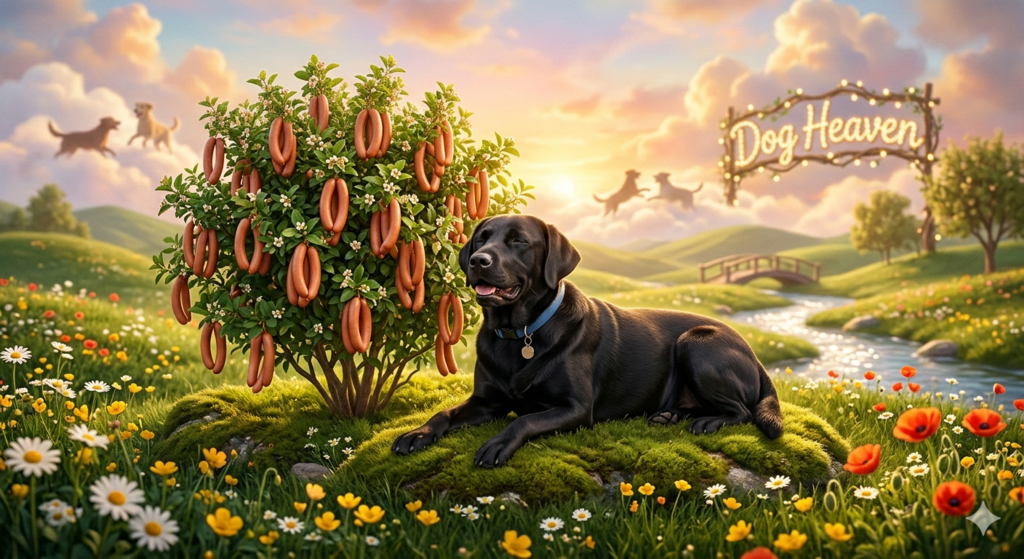 KI generiertes Bild vom Hundehimmel